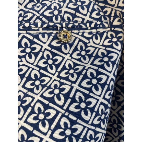Lilly Pulitzer 2‎ Palm Beach Fit Soft Corduroy Blue Floral Capris Pants - Picture 8 of 12